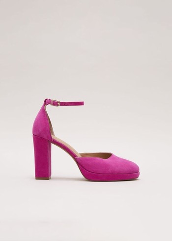 Phase Eight Suede Platforms Heels Pink Australia | UM1689504